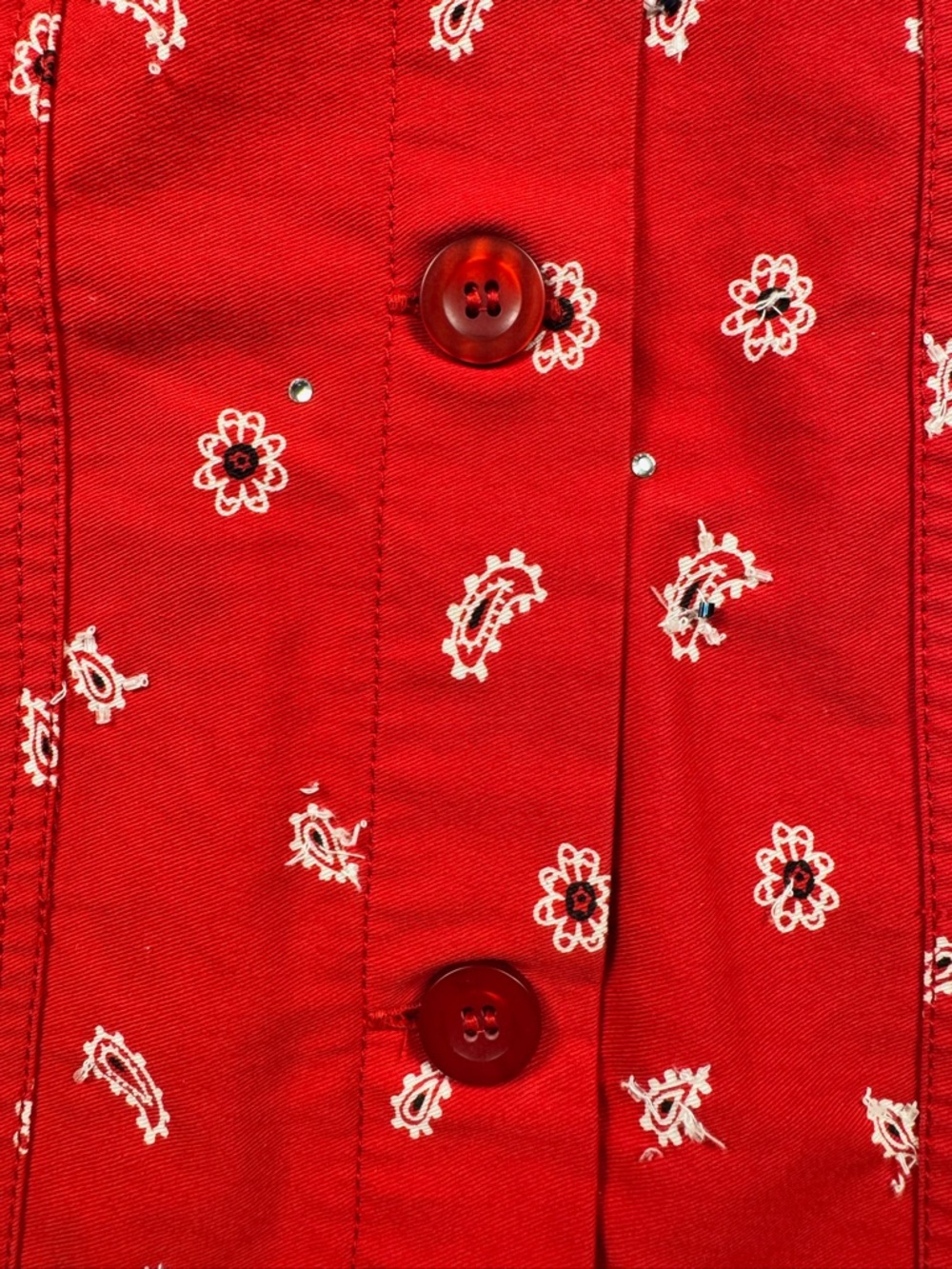 Quacker Factory Womens Bandana Western Jacket Size L Americana Embroidered - Picture 7 of 14